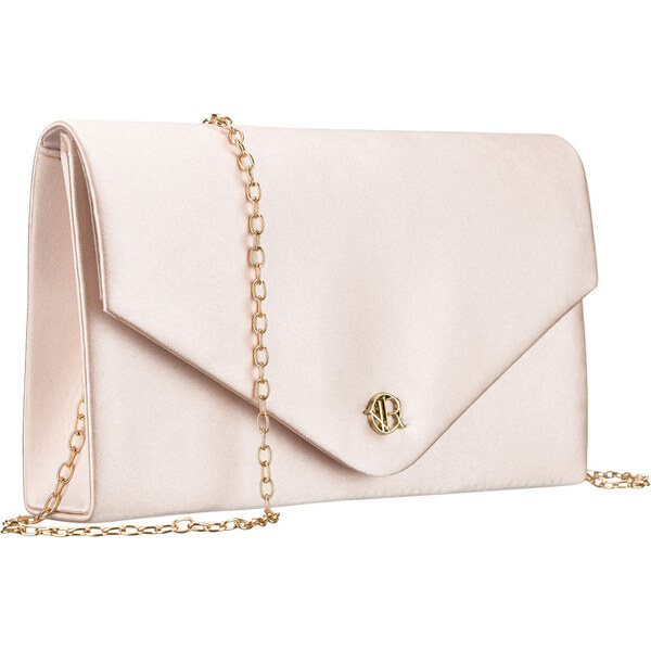 Malá béžová dámska kabelka s retiazkou a magnetickým zapínaním - 65484354