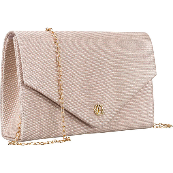 Trblietavá béžová dámska kabelka na retiazke - Rovicky 65484357