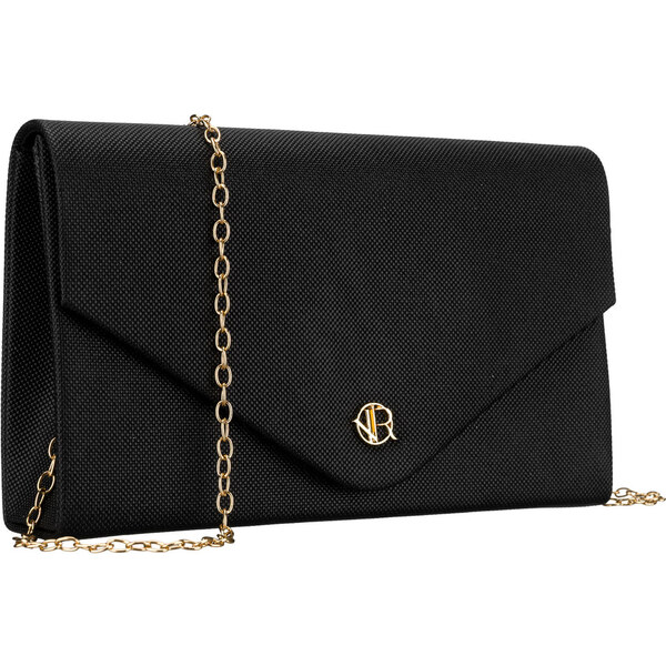 ROVICKY Trblietavá čierna dámska listová kabelka s retiazkou 65484358