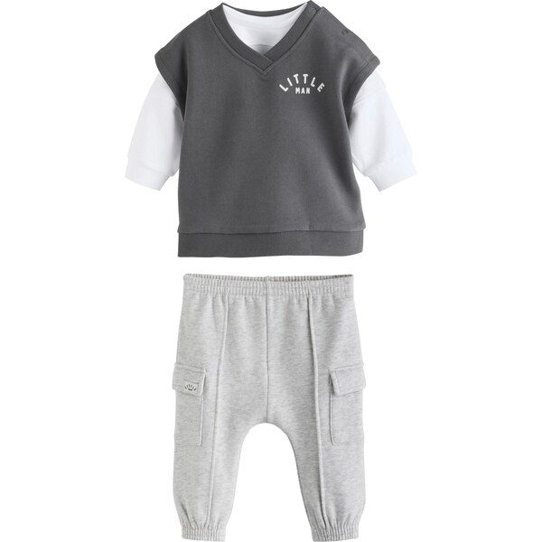 Next Set sivá melírovaná / čierna / biela 66461489