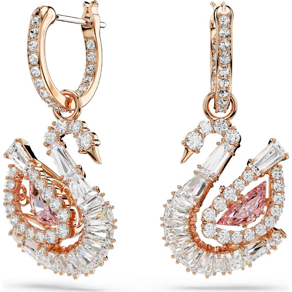 Swarovski Trblietavé náušnice Swan 2v1 s kubickými zirkónmi Swan 66582422