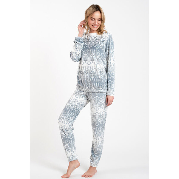 Italian Fashion Dámske pyžamo Snow biele so sivými vločkami 20685738