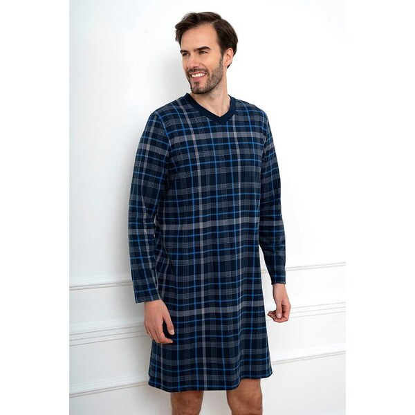 Italian Fashion Pánska nočná košeľa Jakub čierna káro 46833141