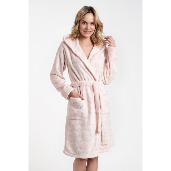 Italian Fashion Dámsky župan Drina ružový s trblietavou aplikáciou 46997841