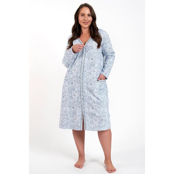 Italian Fashion Bavlnený župan Graciela modrý s kvetmi 46997843