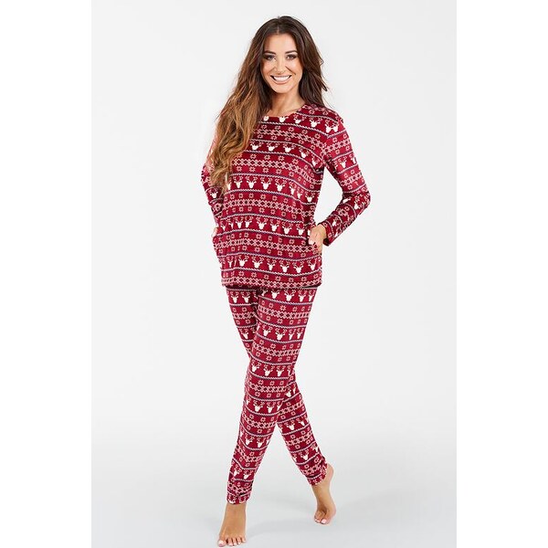 Italian Fashion Dámske pyžamo Islandia bordó s nórskym vzorom 47600234