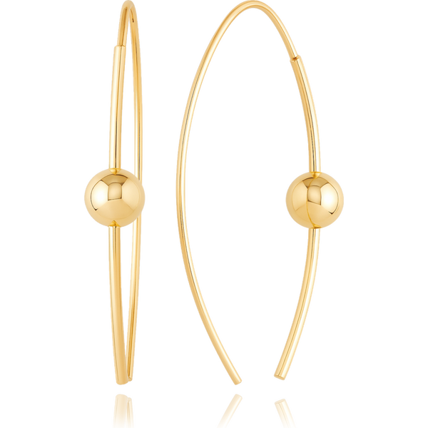 OLIVIE Zlaté protahovací náušnice s kuličkou a silikonovou puzetou Au 66386245