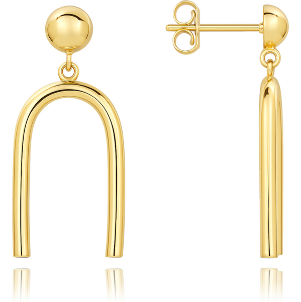 OLIVIE Moderné zlaté náušnice s guličkou Au 585/1000 66386241