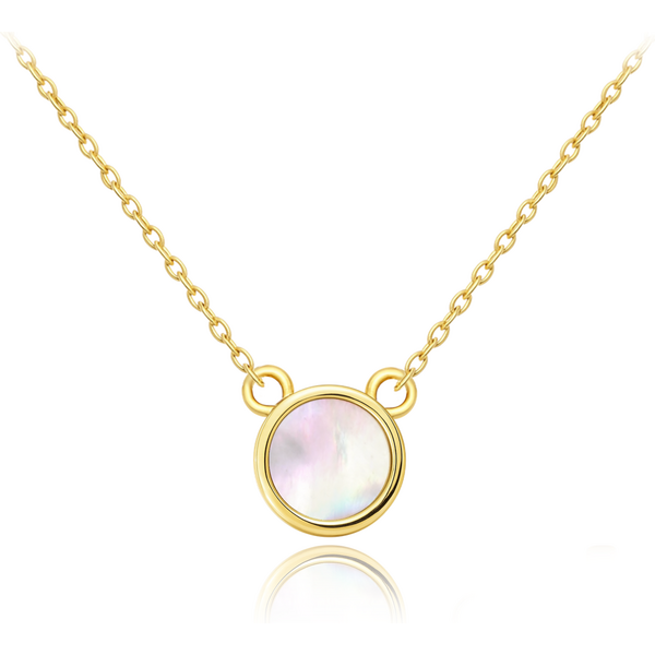 OLIVIE Elegantný zlatý náhrdelník s bielou perleťou Au 585/1000 66386238