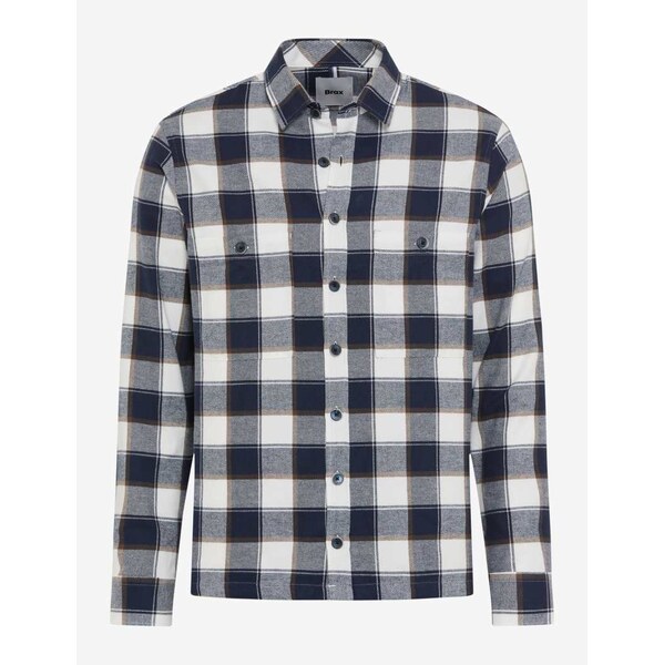 Pánska modrá bavlnená overshirt košeľa BRAX modern fit 65491834