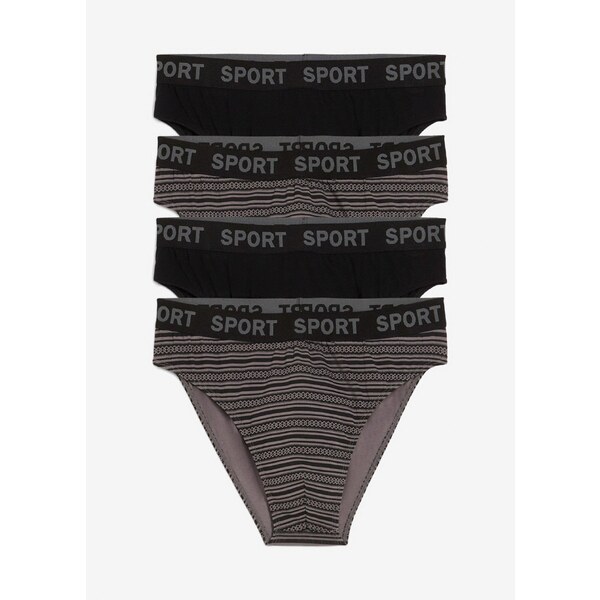 bonprix Slipy s mäkkou bavlnou (4 ks v balení), farba čierna 65432170