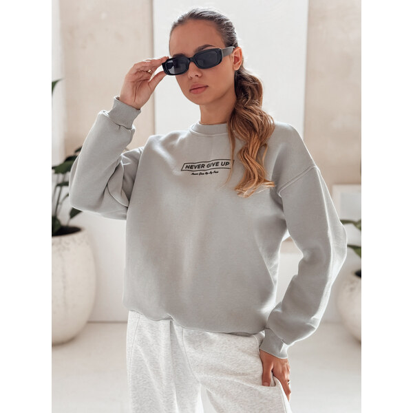 BASIC Sivá oversize mikina NEVER BY1230 46210264
