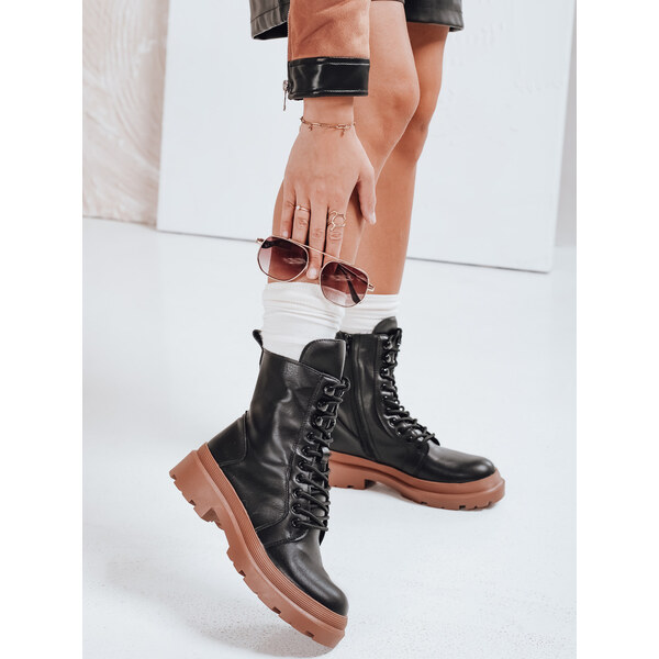 BASIC Čierne dámske členkové topánky HARDSTEP ZY0531 61458231