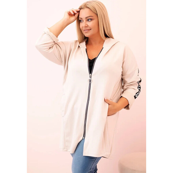 Kesi Smotanová dámska viskózová plus size mikina s kapucňou 65493015