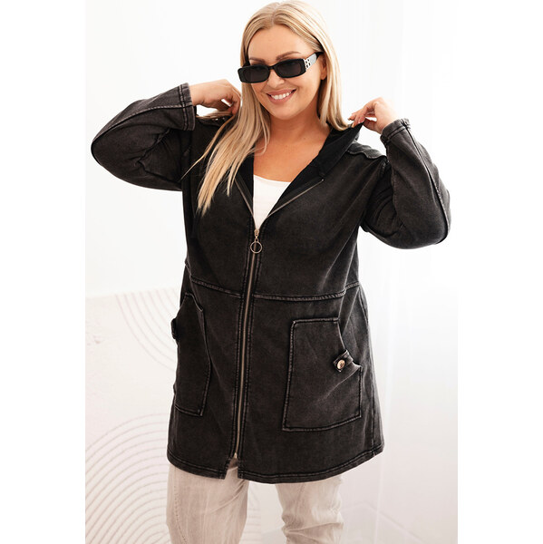 Kesi Čierna štýlová dámska plus size mikina 65493026