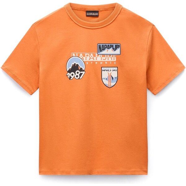 NAPAPIJRI Tričko S-Primero opálová / oranžová / čierna / šedobiela 65661692