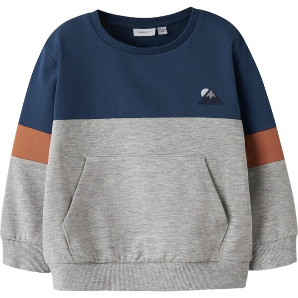 NAME IT Mikina NMMODIE tmavomodrá / karamelová / sivá melírovaná 65494787