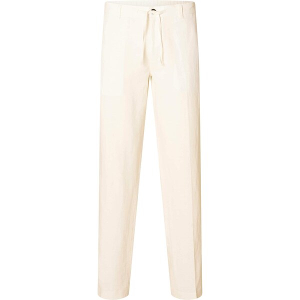 SELECTED Nohavice s pukmi SLHLEROY krémová 65877399