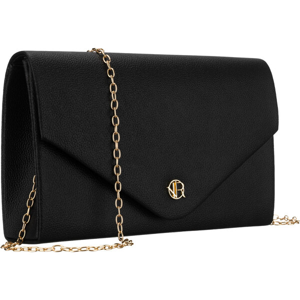 ROVICKY Dámska čierna elegantná listová kabelka z eko kože na retiazke 65496693