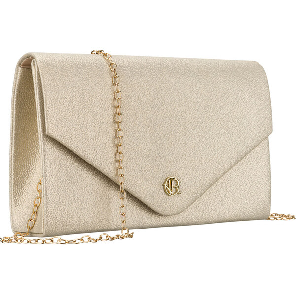 ROVICKY Dámska zlatá elegantná listová kabelka z eko kože na retiazke 65496694