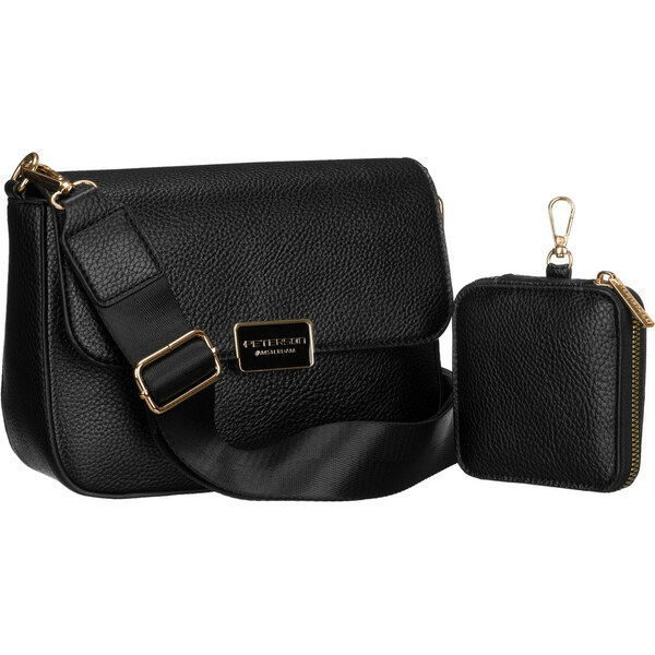 Peterson Čierna dámska crossbody kabelka zo syntetickej kože s 65496708