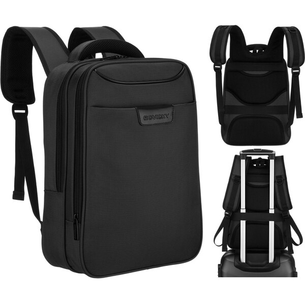 ROVICKY Čierny cestovný batoh s priehradkou na laptop do 14″ – 65496709