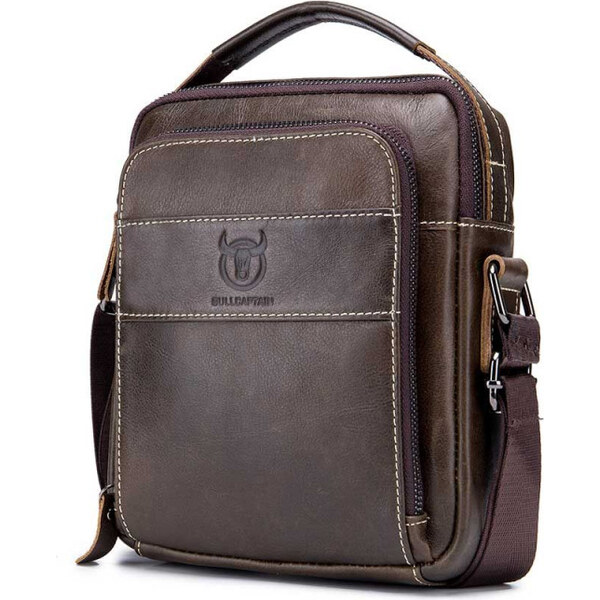 Bullcaptain pánska kožená messenger taška Ursicin Hnedá 65226969