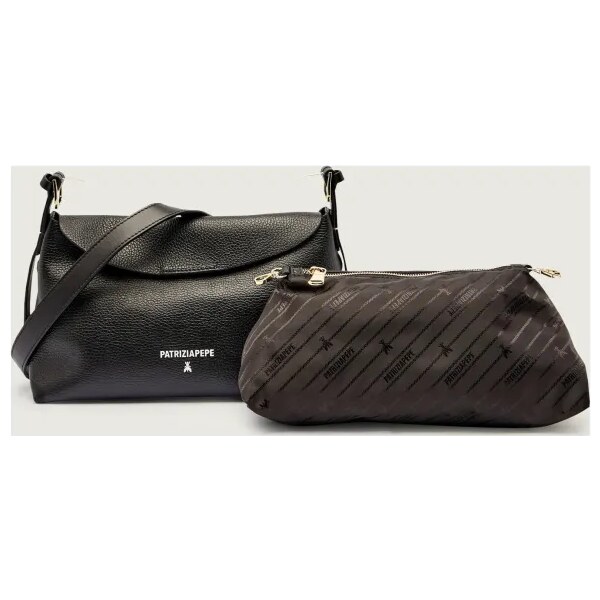 Patrizia Pepe Kožená kabelka na rameno + príručná taštička Never 65213752