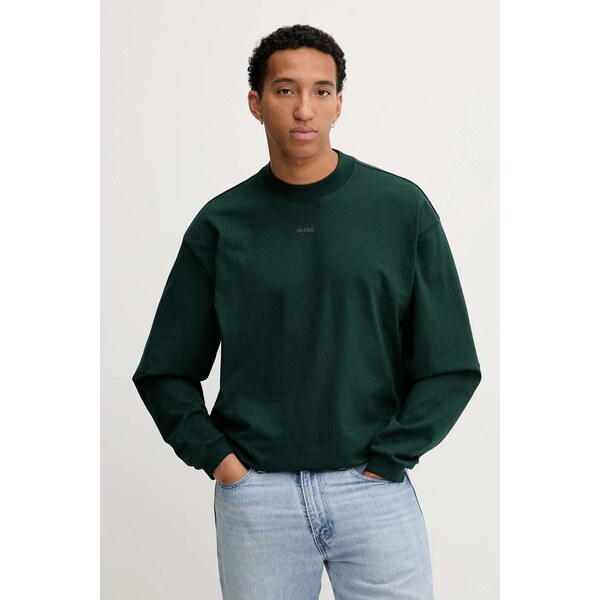 Bavlnené tričko s dlhým rukávom HUGO Daposo 65503024