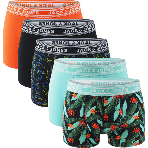 JACK & JONES - boxerky 5PACK Jacwest pool blue 65504195