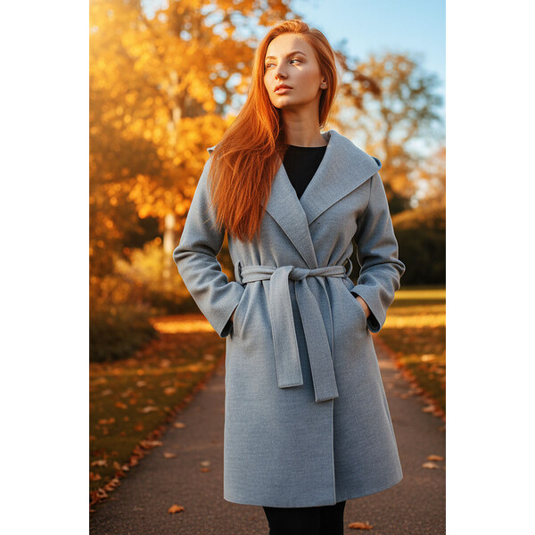 Glara Dlhši dámsky kabát s kapucňou 8395841