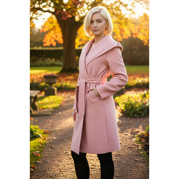 Glara Dlhši dámsky kabát s kapucňou 27386550