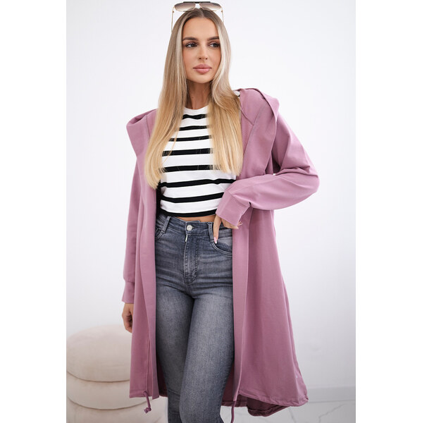 Kesi Staroružový dámsky ležérny kardigan s kapucňou a potlačou na 65534778