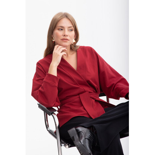 BeWear B297 Pletená bunda bez goliera s otvorenou prednou časťou - 65556924