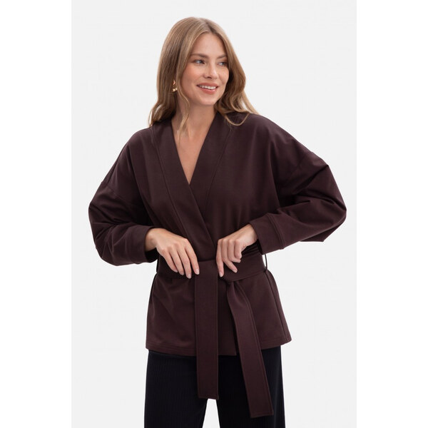 BeWear B297 Pletená bunda bez goliera s otvorenou prednou časťou - 65556925