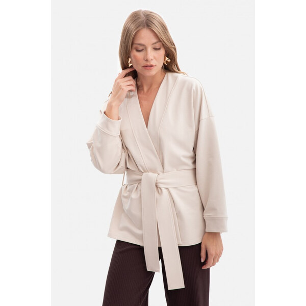 BeWear B297 Pletená bunda bez goliera s otvorenou prednou časťou - 65556927