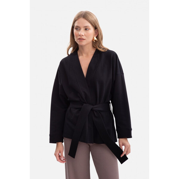 BeWear B297 Pletená bunda bez goliera s otvorenou prednou časťou - 65556926