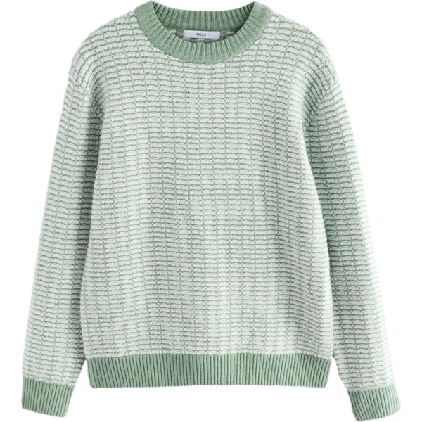 Next Sveter nefritová / biela 65663358