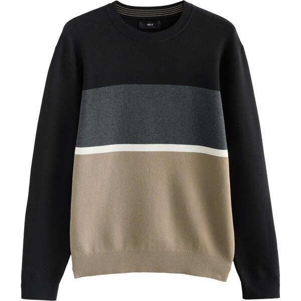 Next Sveter tmavobéžová / tmavosivá / čierna / biela 65663335