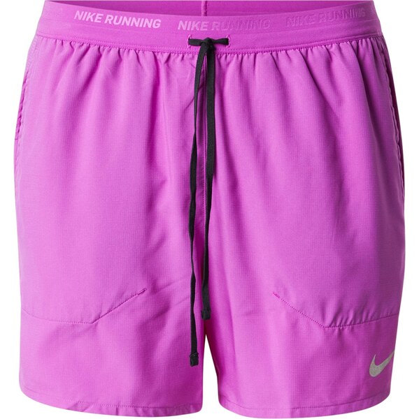 NIKE Športové nohavice Stride striebornosivá / neónovo fialová 65537755
