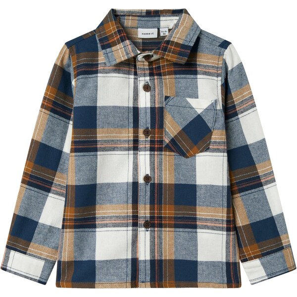 NAME IT Košeľa NMMOWENTA tmavomodrá / koňaková / biela 65861907