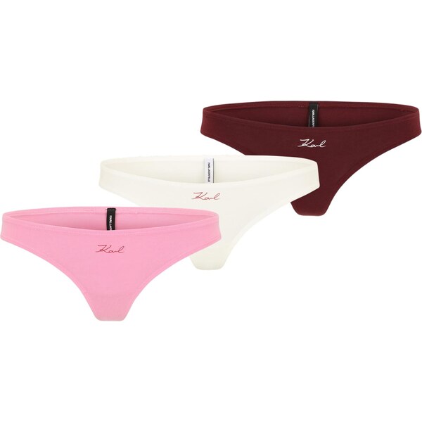 Karl Lagerfeld Tangá ružová / tmavočervená / biela 65665388