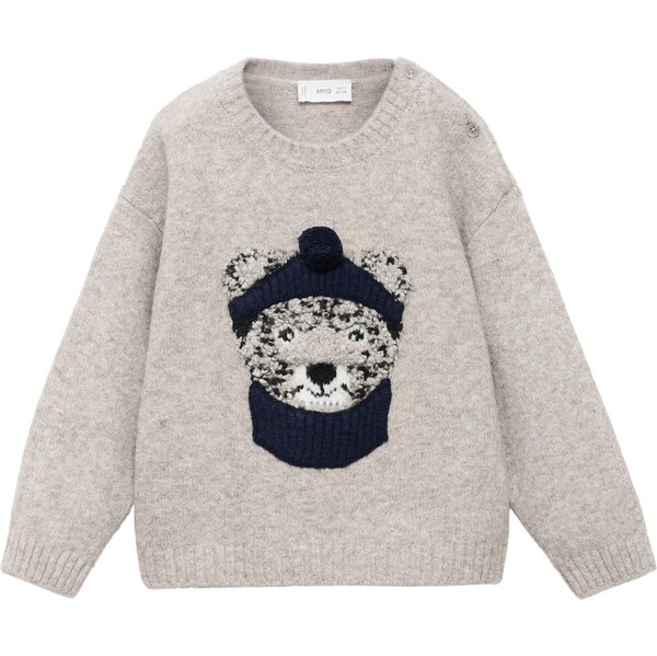 MANGO KIDS Sveter ROAR námornícka modrá / sivobéžová / čierna / 65582385