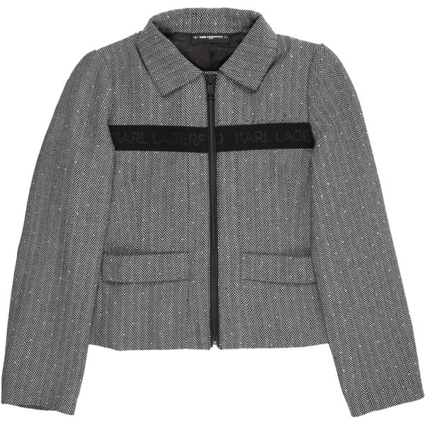 Karl Lagerfeld Prechodná bunda svetlosivá / čierna 65537757