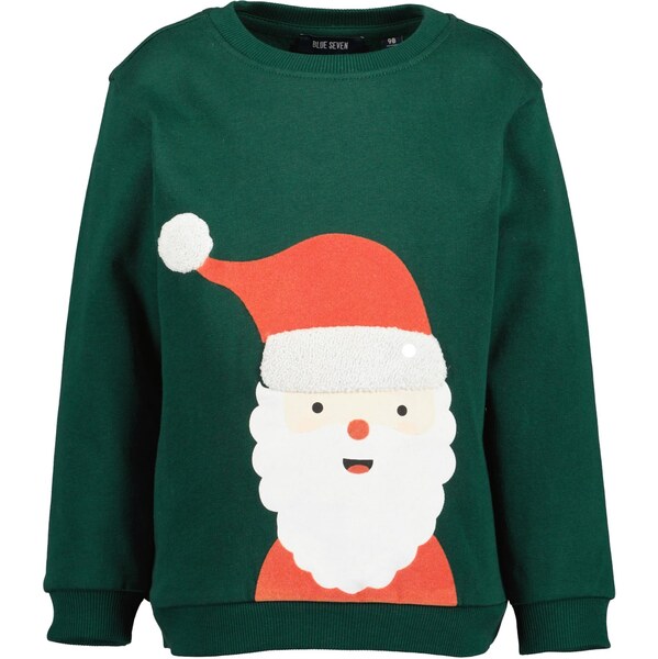 BLUE SEVEN Mikina tmavozelená / červená / čierna / biela 65878600