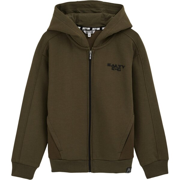 WE Fashion Tepláková bunda kaki / čierna 65659785