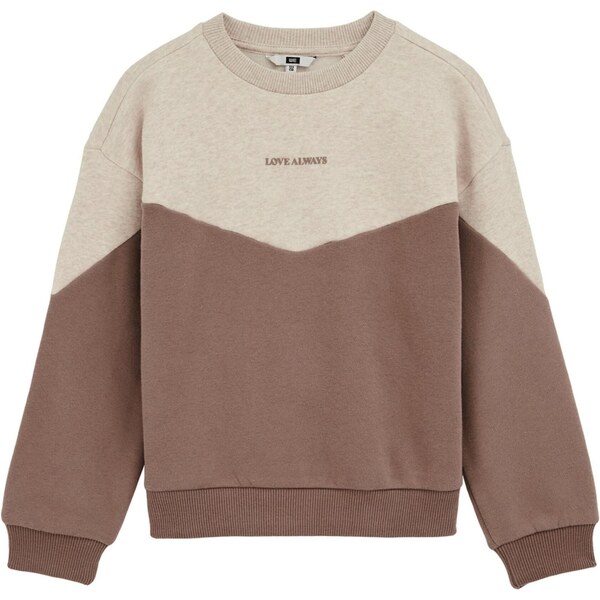 WE Fashion Mikina béžová melírovaná / hnedá 65659780