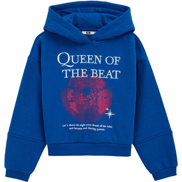 WE Fashion Mikina kobaltovomodrá / tmavoružová / šedobiela 65659818