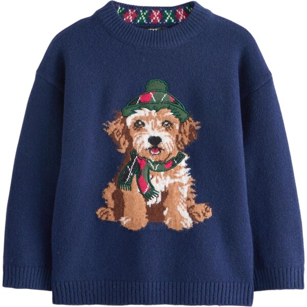 Next Sveter námornícka modrá / hnedá / zelená / tmavoružová 65891914