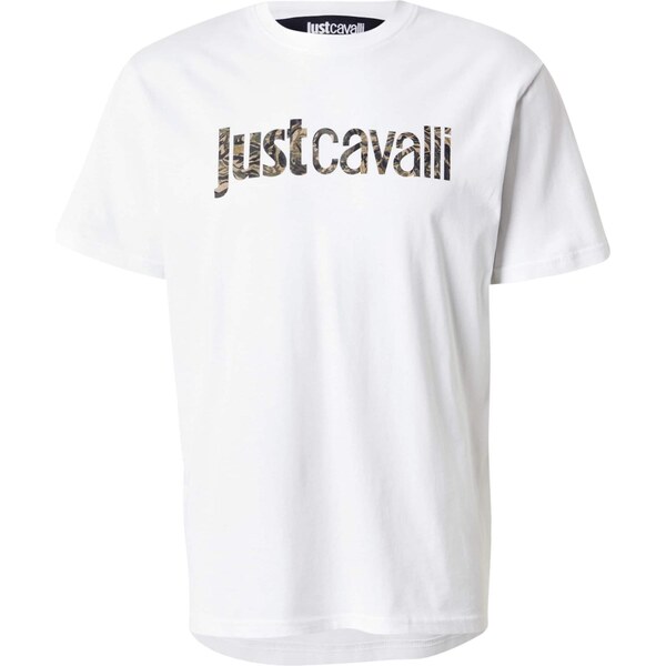Just Cavalli Tričko kaki / biela 65894819
